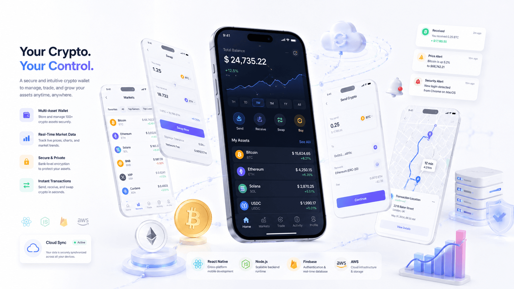 CryptoWallet app preview